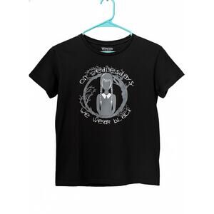 Wednesday Addams On Wednesdays We Wear Black Graphic Tee - youth Large 12-14